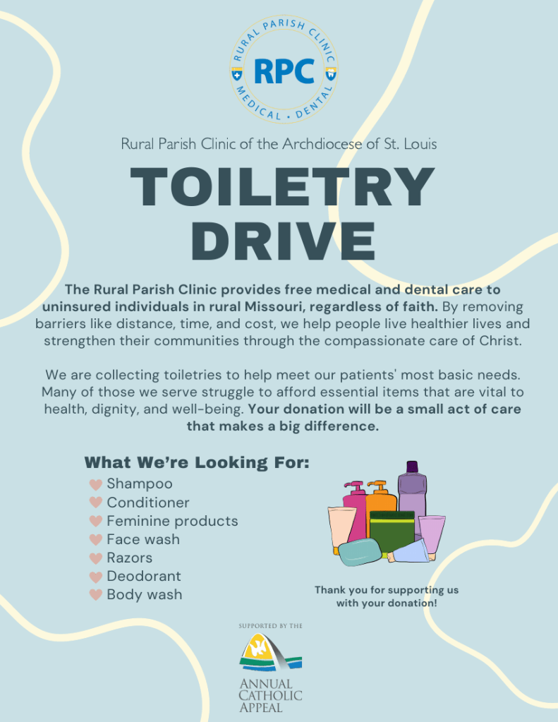 Preview of the toiletry drive flyer