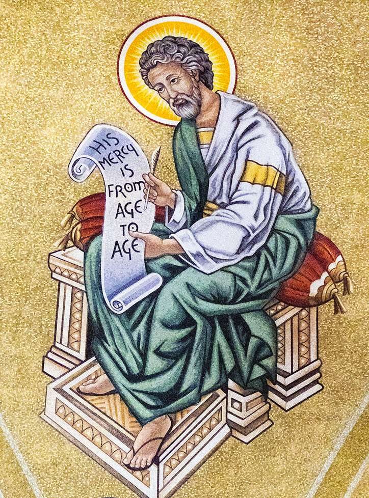 Mosaic of Saint Luke the Evangelist in the Trinity Dome at the Basilica of the National Shrine of the Immaculate Conception